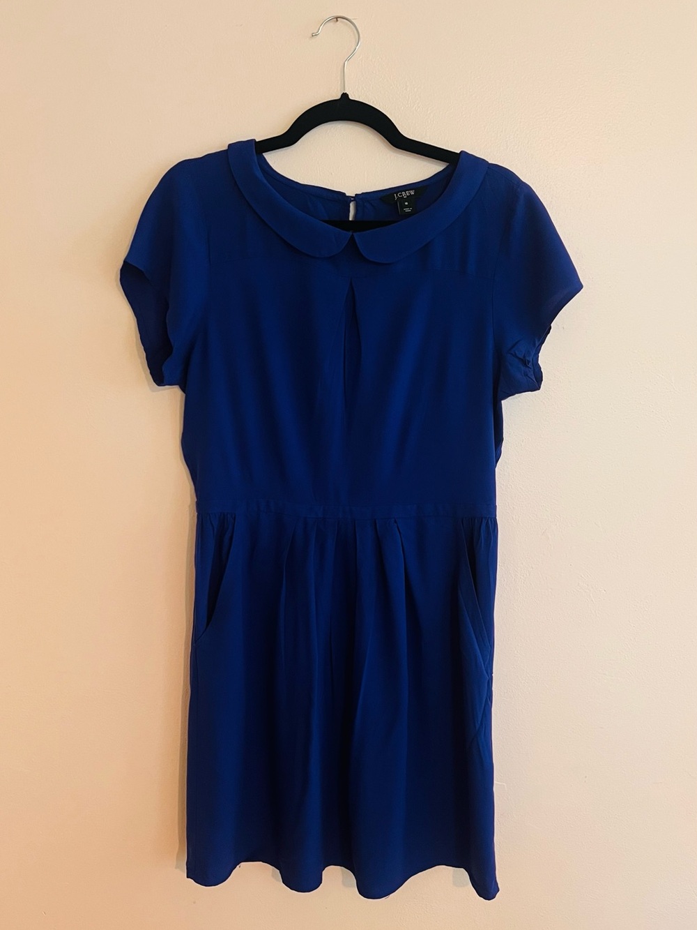 J. Crew Cobalt Blue Peter Pan Collar Short Sleeve Mini Dress